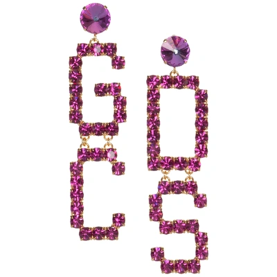 Shop Gcds Earrings Mix Strass In Pink