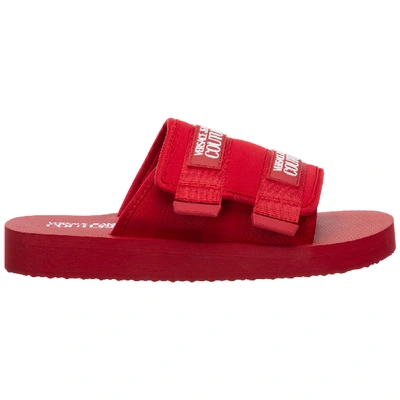 Shop Versace Jeans Couture Men's Slippers Sandals Rubber In Red