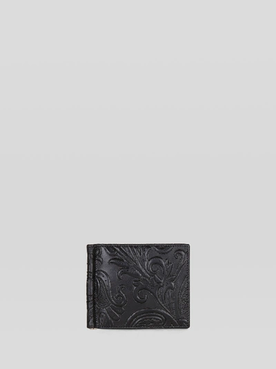 Shop Etro Paisley Print Wallet In Black