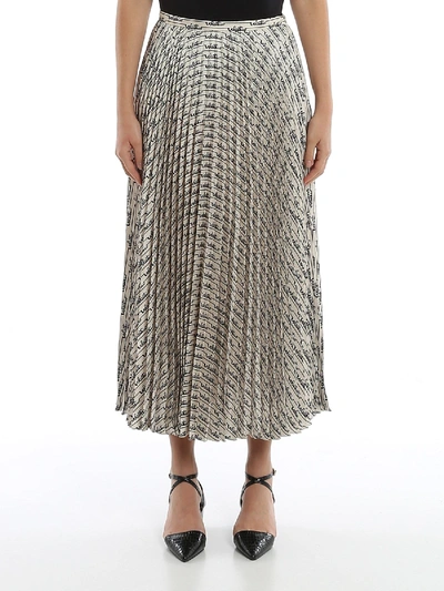 Shop Valentino Printed Skirt In Ivory Color In Cream