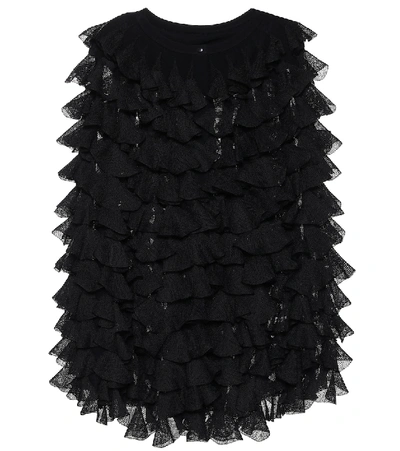 Shop Alaïa Ruffled Jacket In Black