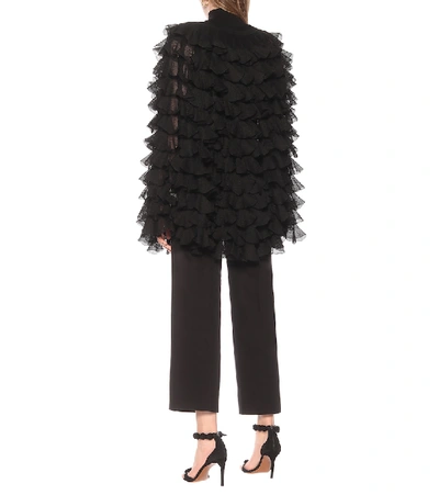 Shop Alaïa Ruffled Jacket In Black