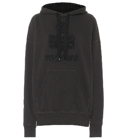 Shop Isabel Marant Étoile Mansel Oversized Cotton-blend Hoodie In Black