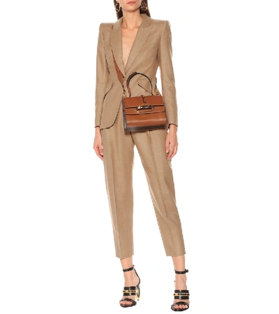 Shop Alexander Mcqueen Camel-hair Blazer In Beige