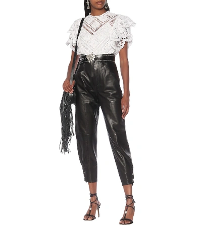 Shop Isabel Marant Xiamao High-rise Leather Pants In Black