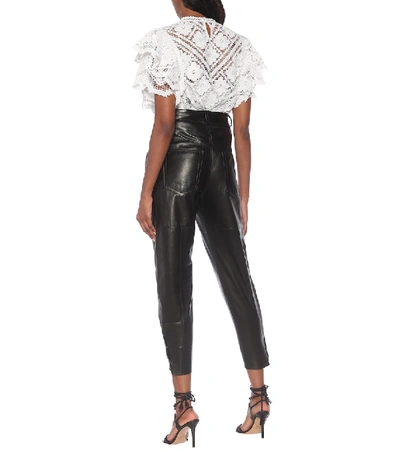Shop Isabel Marant Xiamao High-rise Leather Pants In Black