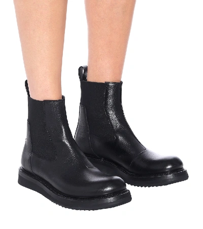 Shop Rick Owens Creeper Leather Ankle Boots In Black