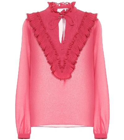Shop See By Chloé Ruffled Georgette Blouse In Pink