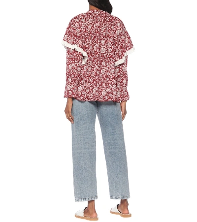 Shop See By Chloé Floral Cotton Voile Blouse In Red