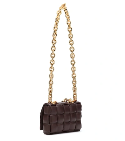 Shop Bottega Veneta Chain Cassette Leather Shoulder Bag In Black