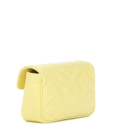 Shop Gucci Gg Marmont Super Mini Leather Shoulder Bag In Yellow