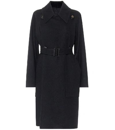 Shop Rick Owens Drella Cotton And Wool Trench Coat In Black