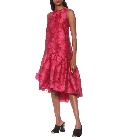 Shop Erdem Winsloe Floral Fil Coupé Midi Dress In Pink