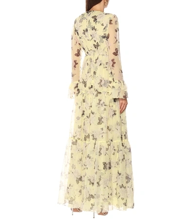 Shop Erdem Alvaro Floral Silk-voile Gown In Yellow