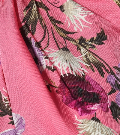 Shop Erdem Arlette Floral Twill Blouse In Pink