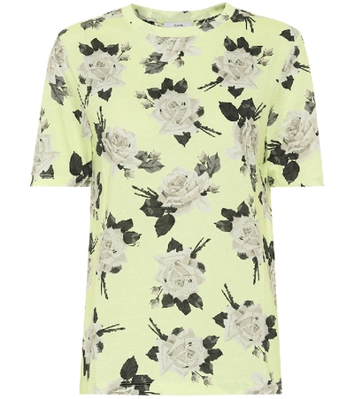 Shop Erdem Hettie Floral Cotton-jersey T-shirt In Yellow