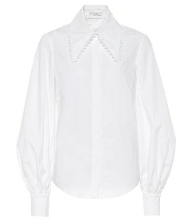 Shop Erdem Eula Cotton-poplin Shirt In White