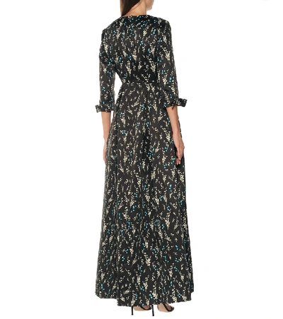 Shop Erdem Helenium Floral Mikado Gown In Black