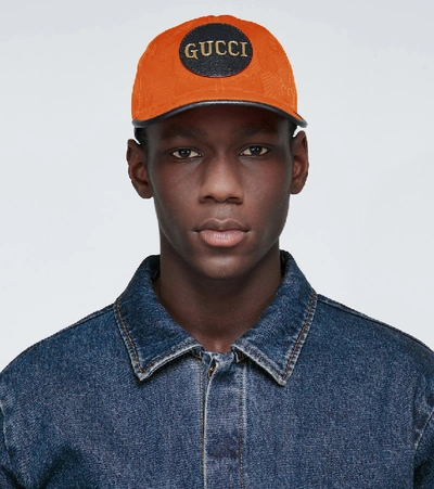 Shop Gucci Off The Grid Baseball Cap In Orange