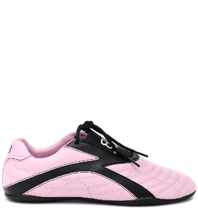 Shop Balenciaga Zen Faux Leather Sneakers In Pink