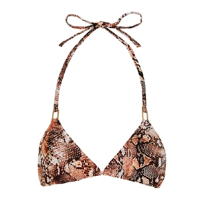 Shop Melissa Odabash Cancun Snake-print Triangle Bikini Top In Multicoloured