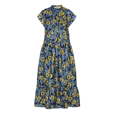 Shop Samsã¸e Samsã¸e Margo Floral-print Midi Dress In Multicoloured