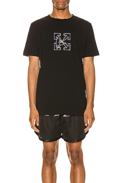 Shop Off-white Ow Logo Workers Tee In Black & White