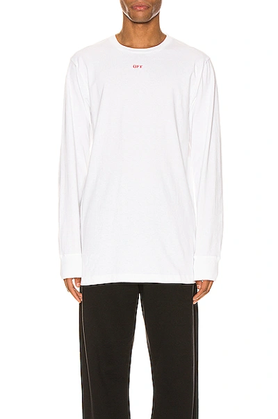 Shop Off-white Stencil Long Sleeve Tee In White & Red