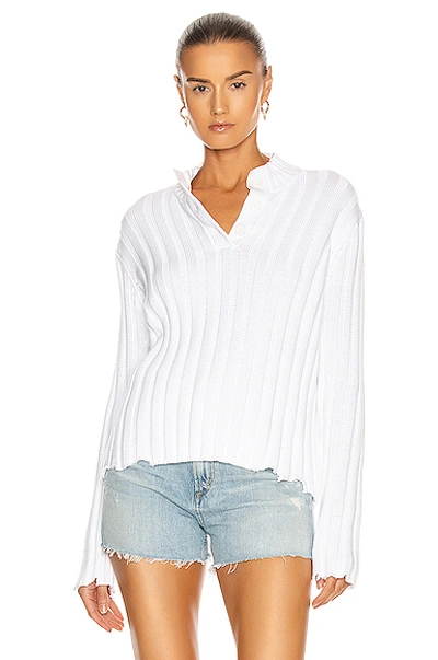 Shop Rta Abigail Polo Sweater In White