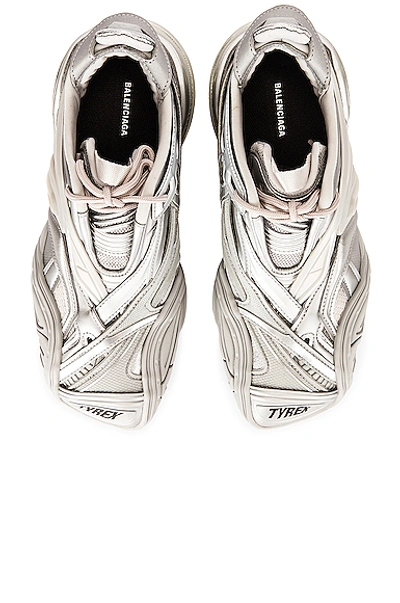 Shop Balenciaga Tyrex Sneakers In Silver