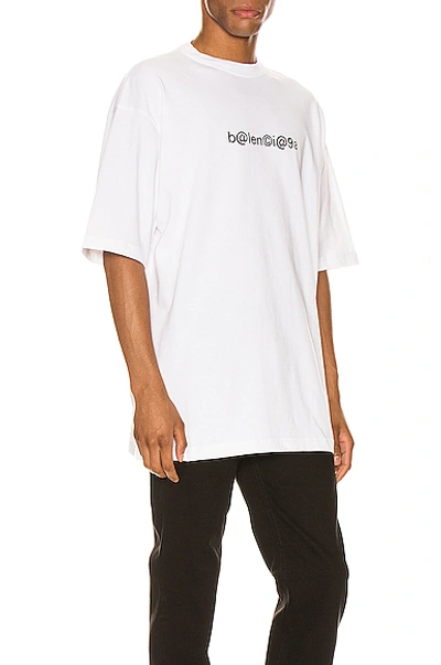 Shop Balenciaga Short Sleeve Large Fit In White & Black