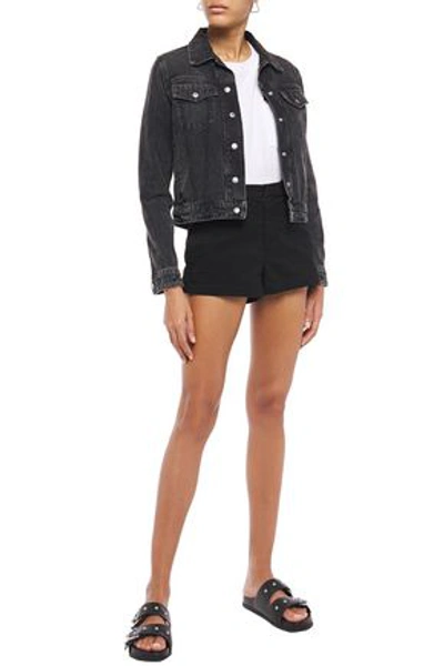 Shop J Brand Cotton-blend Twill Shorts In Black