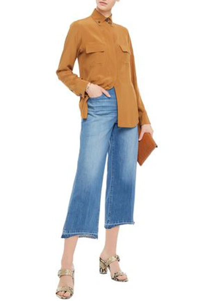 Shop J Brand Joan Cropped Faded High-rise Wide-leg Jeans In Light Denim