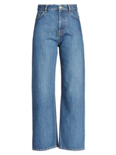 Shop Balenciaga High-rise Ankle-cut Jeans In Blue Jean