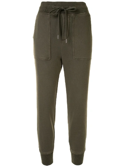 Shop James Perse Lotus Slouchy Track Trousers In Green