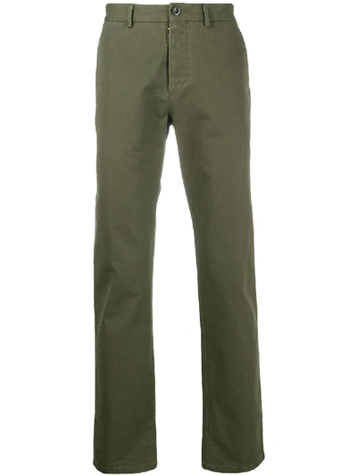 Shop Maison Margiela Straight-leg Chinos In Green