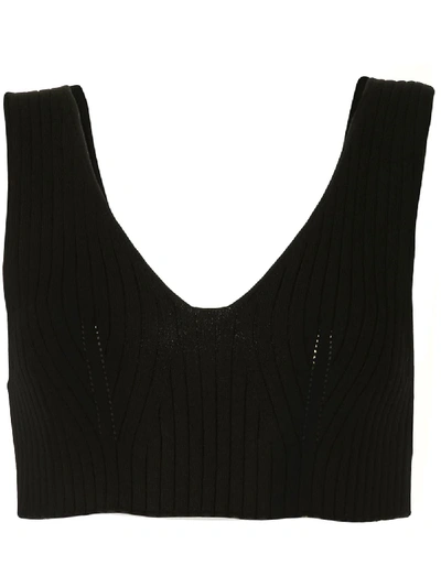 Shop Low Classic Sleeveless Ribbed Crop Top In Black