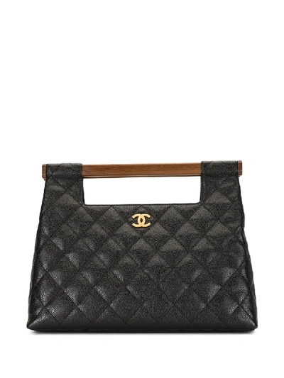 Pre-owned Chanel 2003 Logos Tote Bag In Black