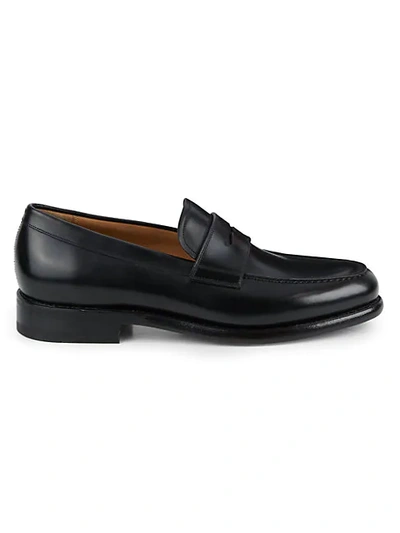 Shop Ferragamo Men's Rinaldo Leather Loafers In Black