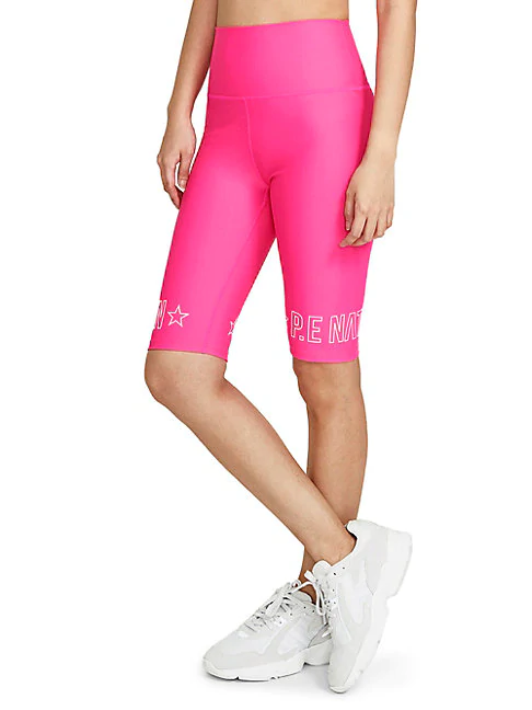 bright pink biker shorts