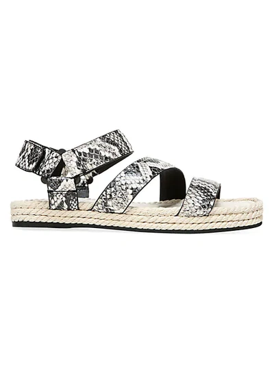 Shop Vince Women's Elian Snakeskin-embossed Leather Espadrille Sport Sandals In Natural