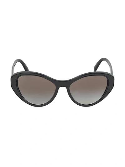 Shop Prada Women's 55mm Butterfly Sunglasses In Black