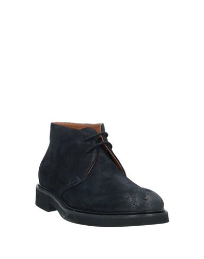 Doucal's Man Ankle Boots Midnight Blue Size 8.5 Soft Leather In Blue