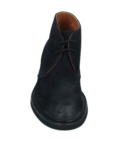 Doucal's Man Ankle Boots Midnight Blue Size 8.5 Soft Leather In Blue
