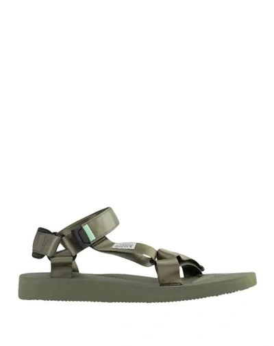 Shop Suicoke Man Sandals Military Green Size 7 Nylon