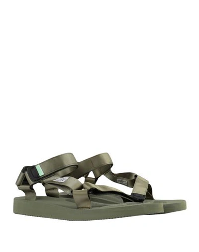 Shop Suicoke Man Sandals Military Green Size 7 Nylon