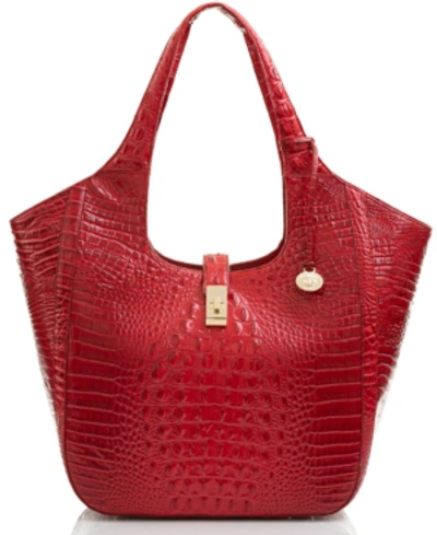 Shop Brahmin Carla Melbourne Embossed Leather Tote In Ember