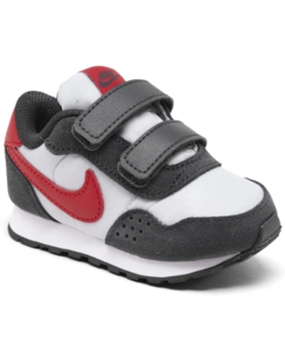 Shop Nike Toddler Boys Md Valiant Stay-put Closure Casual Sneakers From Finish Line In Gray Fogg, University Red