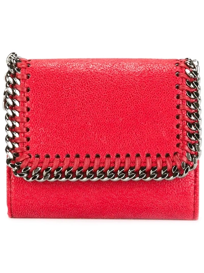 Shop Stella Mccartney Mini 'falabella' Flap Wallet In Red