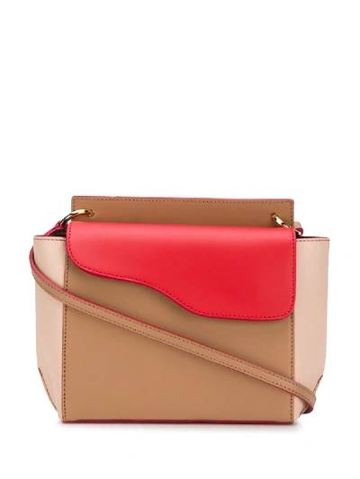 Shop Atp Atelier Aulla Colour Block Shoulder Bag In Red